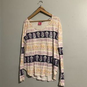 Free People Patterned Long Sleeve Tee E